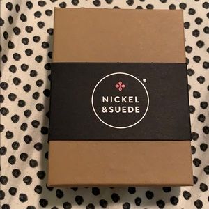 Nickel & Suede navy gem earrings